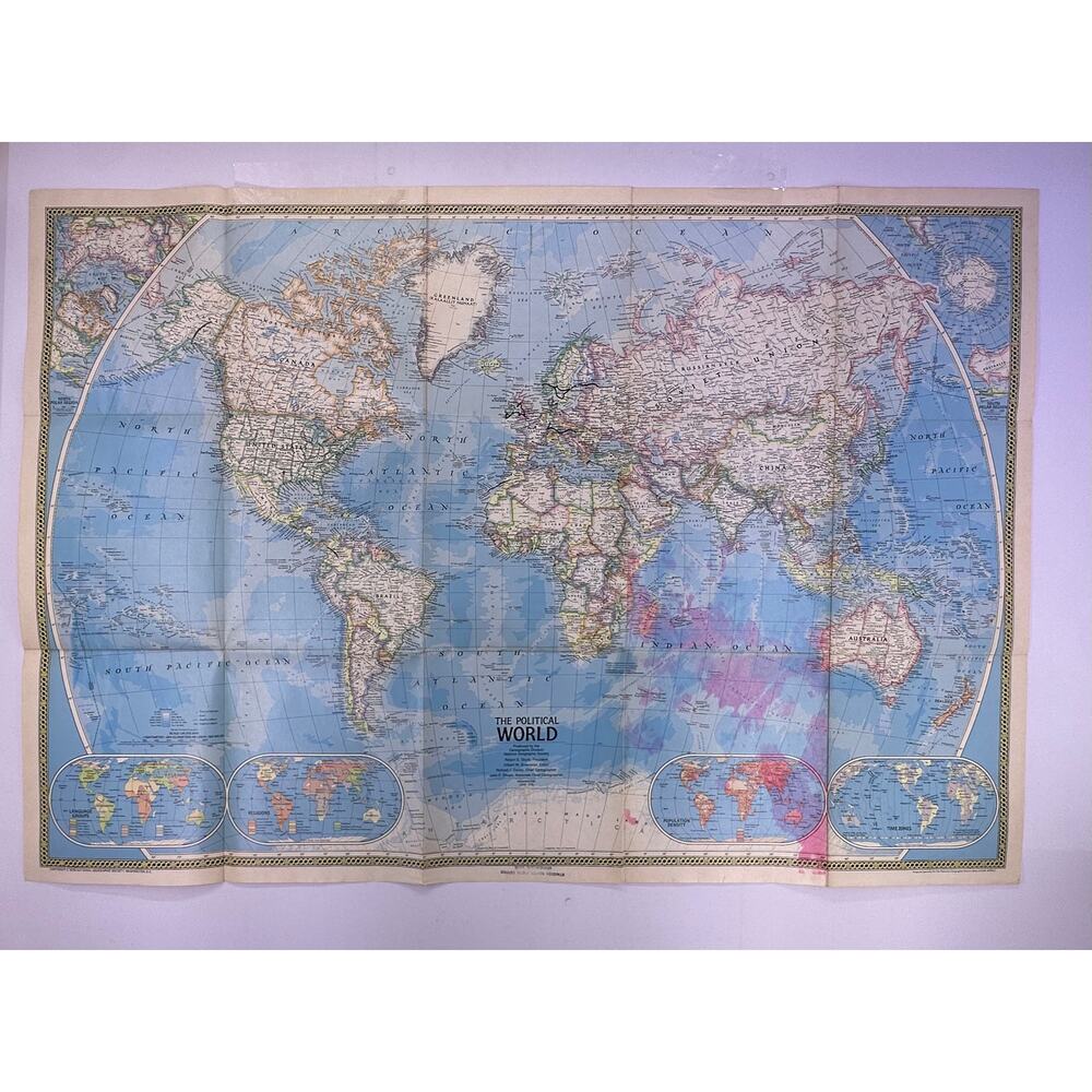 Vintage 1979 The Political World Map